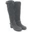 Prada Sport Knee High Moto Boots Dark Gray Suede Size 38