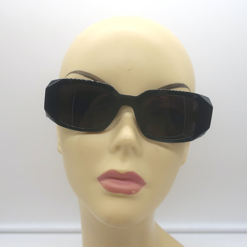 Prada Symbole Rectangular Sunglasses Black SPR 17W 1AB-5S0