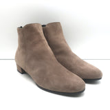 Prada Zip-Back Ankle Boots Taupe Suede