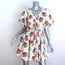 RHODE Madeline Puff Sleeve Mini Dress Cream Scarlet Begonia Print Size 2