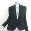 Ralph Lauren Black Label Leather-Trimmed Blazer Black Stretch Wool Crepe Size 6