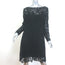 Ralph Lauren Black Label Merrill Leather-Trim Guipure Lace Dress Black Size 8