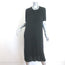 Raquel Allegra Ribbon Placket Midi Dress Black Liquid Satin Size 2 NEW