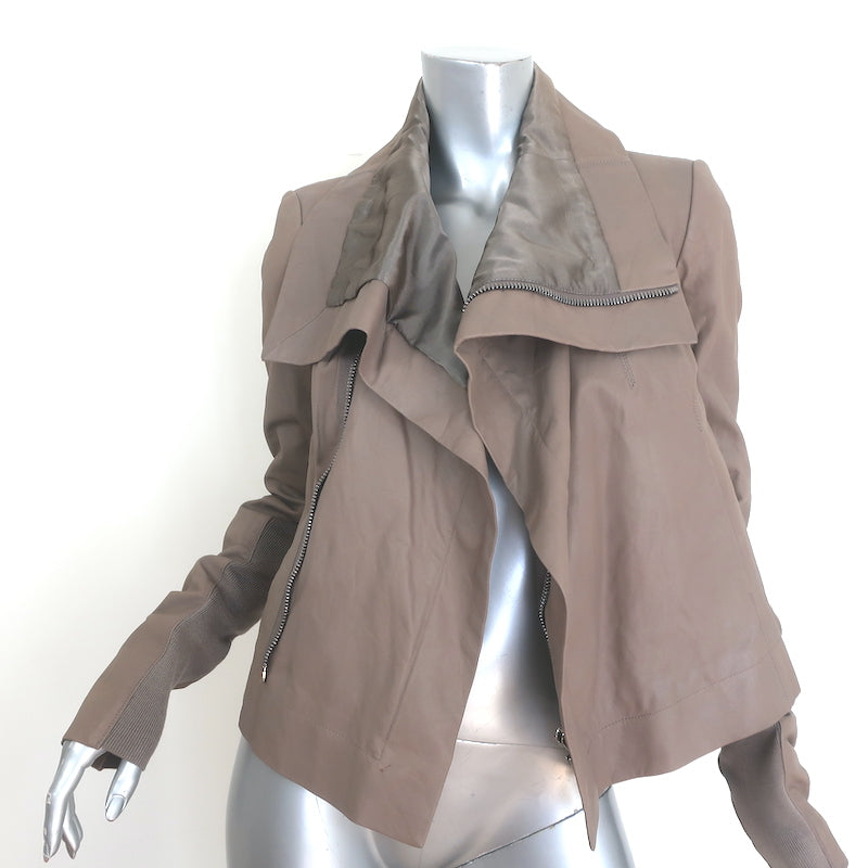 Rick Owens Classic Leather Biker Jacket DNA Dust Size 44 NEW