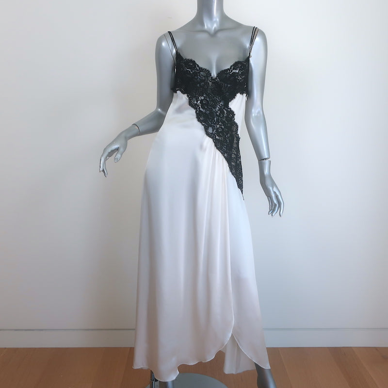 Rodarte Lace-Trimmed Satin Midi Slip Dress White Silk Size 6 NEW