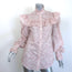 The Vampire's Wife Frill Seeker Ruffled Shirt White/Red Botanical Print Size 6