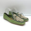 Tory Burch Charm Woven Loafers Green Leather Size 10.5 NEW