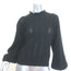 Ulla Johnson Dionne Pointelle Cashmere Balloon Sleeve Sweater Black Size Small