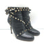 Valentino Rockstud Bow Ankle Boots Black Leather Size 38