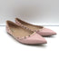 Valentino Rockstud Pointed Toe Ballet Flats Powder Pink Leather Size 40