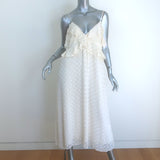 Zimmermann Textured Midi Slip Dress Cream Ruffled Chiffon Size 3