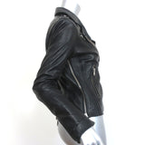 IRO Tara Leather Biker Jacket Black Size 38 Side-Zip Moto Jacket