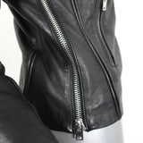 IRO Tara Leather Biker Jacket Black Size 38 Side-Zip Moto Jacket