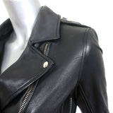 IRO Tara Leather Biker Jacket Black Size 38 Side-Zip Moto Jacket