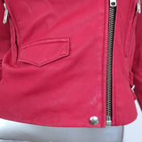 IRO Ashville Leather Biker Jacket Fuchsia Size 1 Moto Jacket