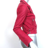 IRO Ashville Leather Biker Jacket Fuchsia Size 1 Moto Jacket