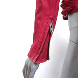 IRO Ashville Leather Biker Jacket Fuchsia Size 1 Moto Jacket