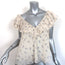 GANNI Blouse Ecru Floral Print Pleated Georgette Size 36 V-Neck Top