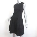 Ralph Lauren Blue Label Sleeveless Dress Black Pleated Stretch Cotton Size 8