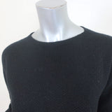 Helmut Lang Cashmere Sweater Black Textured Knit Size Small Crewneck Pullover