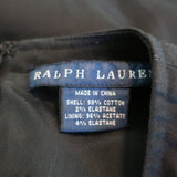 Ralph Lauren Blue Label Sleeveless Dress Black Pleated Stretch Cotton Size 8