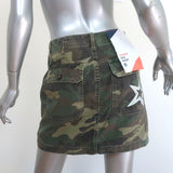 Sundry Camo Utility Mini Skirt Army Green Size 27 NEW