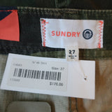 Sundry Camo Utility Mini Skirt Army Green Size 27 NEW
