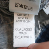AMO Lola Raw Hem Jean Jacket Treasured Denim Size Large