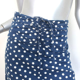 A.P.C. Ruched Skirt Blue Polka Dot Cotton-Linen Size 34