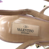 Valentino Rockstud Caged Slingback Pumps Black Patent & Poudre Leather Size 39