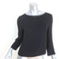 Alice + Olivia AIR Boatneck Top Black Leather-Trim Stretch Silk Size Extra Small