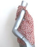 Rebecca Taylor Sleeveless Top Lucia Pink Lurex-Striped Floral Print Size 00