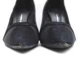 Giuseppe Zanotti Pumps Lucrezia Black Mesh-Inset Suede Size 39 Pointed Toe Heels