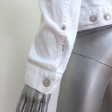 Dsquared2 Cropped Jean Jacket White Stretch Denim Size 44 NEW