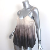 Rebecca Taylor Chain-Embellished Tank Top Cream/Gray Ombre Silk Size 6