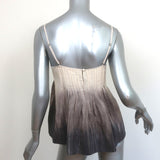 Rebecca Taylor Chain-Embellished Tank Top Cream/Gray Ombre Silk Size 6