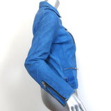 IRO Anabela Leather Biker Jacket Blue Size 1 Moto Jacket