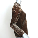 Ulla Johnson Puff Sleeve Blouse Giles Brown Velvet Size 0 Ruffle Neck Top