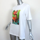 Tibi Kangaroo Series T-Shirt White Cotton Size Medium Short Sleeve Top NEW