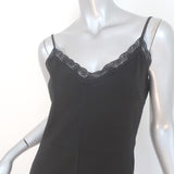 Sanctuary Slip Dress Black Lace-Trimmed Stretch Ponte Size Large NEW