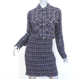 Veronica Beard Smocked Mini Dress Melnar Navy Metallic Plaid Size 6 NEW