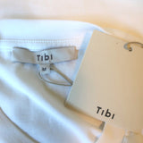 Tibi Kangaroo Series T-Shirt White Cotton Size Medium Short Sleeve Top NEW