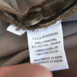 Ulla Johnson Puff Sleeve Blouse Giles Brown Velvet Size 0 Ruffle Neck Top