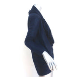 Alice + Olivia Drape Wrap Around Cardigan Navy Lyocell Knit Size Small
