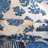 Natalie Martin Tie-Sleeve Top Renata Ivory/Blue Cyprus Print Size Extra Small