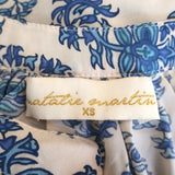 Natalie Martin Tie-Sleeve Top Renata Ivory/Blue Cyprus Print Size Extra Small