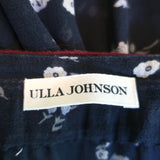 Ulla Johnson Top Anosha Navy Embroidered Floral Print Georgette Size 0