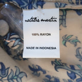Natalie Martin Tie-Sleeve Top Renata Ivory/Blue Cyprus Print Size Extra Small