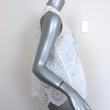 SEA Exploded Eyelet Sleeveless Top White Cotton Size 4