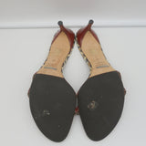 Dolce & Gabbana Double Strap Slide Sandals Brown Leather & Leopard Print Size 41